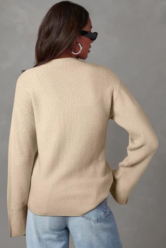Women's Parchment Split Cuff Drop Shoulder Knit Sweater3