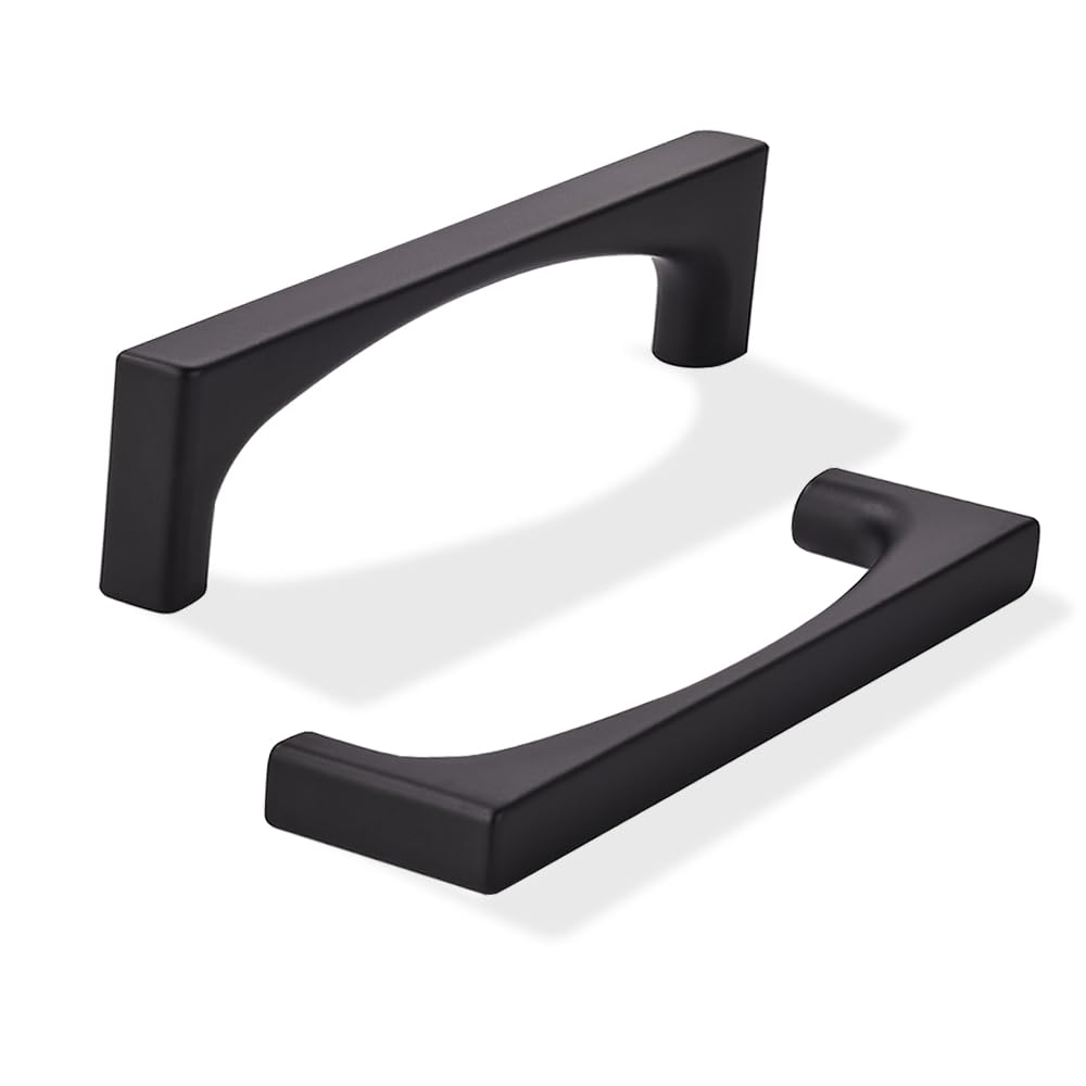 KHTUMEWARE-80347 Matte Black Cabinet Pulls CTC 4 in (102 mm) 10-Pack