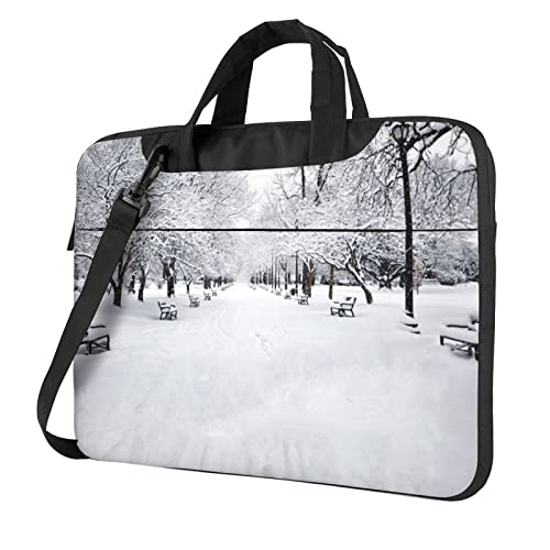 Bolso para portátil unisex con diseño Snow Tree blanco miniatura 1