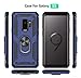 Androgate for Samsung Galaxy S9 Case with HD Screen Protectors, Military-Grade Metal Ring Holder Kickstand 15ft Drop Tested Shockproof Cover Case for Samsung Galaxy S9 (2018), Blue