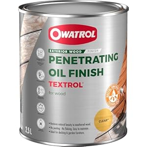OWATROL Texrol – 2,5 l – kleurloos – houtverzadiging voor buiten op natuurlijke basis van plantaardige olie voor houten huizen, omheiningen, tuinhuizen, houten gevels, hout buitenshuis – houtbeschermingsolie voor terrassen en meubels