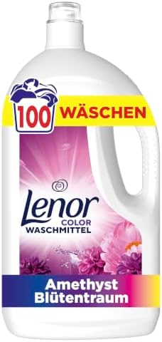 Lenor Flüssigwaschmittel Amethyst, 100 Wäschen, Waschmittel flüssig | Für lang anhaltende Frische und extra Geruchsabwehr, wirksam auch bei Kaltwäsche.