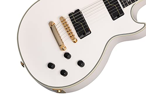 Epiphone Matt Heafy Les Paul Custom Origins 7 cordes avec étui rigide Blanc - Les Beatles, Paul McCartney, John Lennon, RIngo Starr, George Harrison Epiphone Matt Heafy Les Paul Custom Origins 7 cordes avec étui rigide Blanc – Image 5