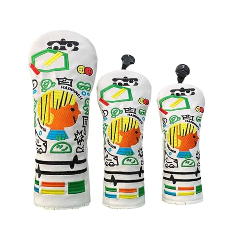 Housse de tête de club golf étanche avec motif brodé protection universelle