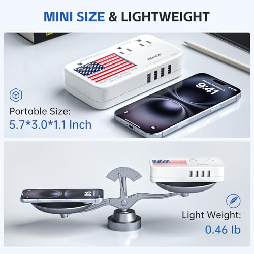 Upgraded 2200W 220V to 110V Converter for European Travel, Voltage Converter US to Europe for Hair Dryer Straightener Curling Iron, 2300W Power Adapter with USB for Laptop Tablet Camera Cell Phone - Thumbnail 5
