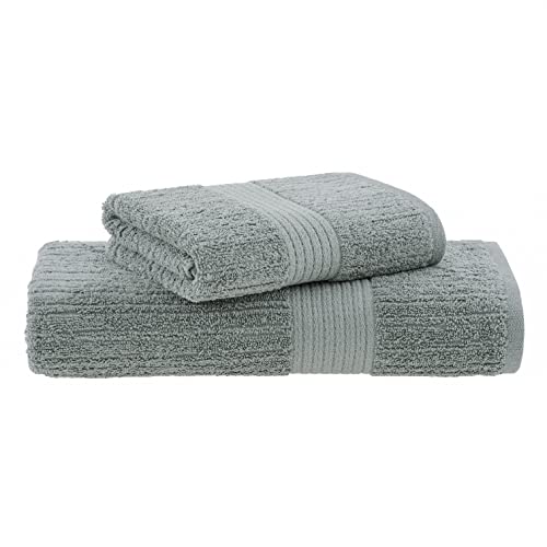 Jogo de Toalhas Buddemeyer Fio Penteado Canelado Banho Verde 2 Peças