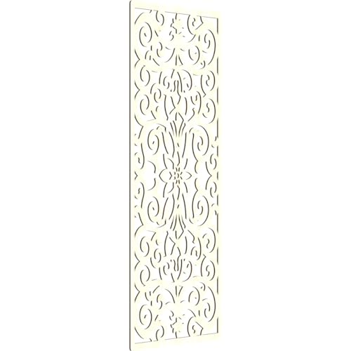 Image of Buel Decorative Pierced Fretwork Wood Wall Panels, 33 3 /8 inchW x 84 3 /8 inchH x 1 /4 inchT, Red Oak