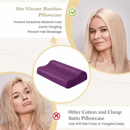 Image of Cooling Contour Cervical Pillowcase, Dark Purple, 24x14x5 /3.7 Inches,1 Pack