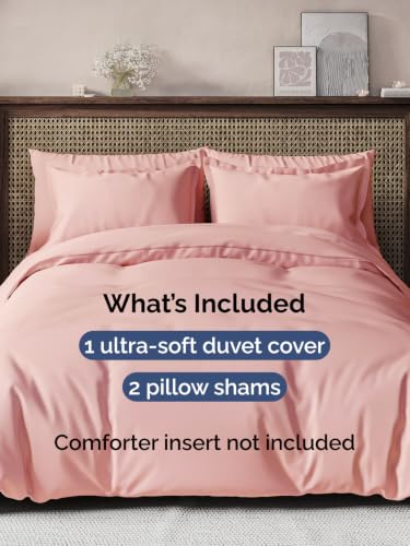 Image of Duvet Cover Super King Size - 3 Piece with Zipper Closure - Baby Pink