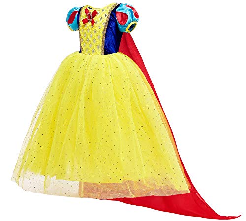 BanKids Princess Dress for Girls Costume Snow Costume with Accessories 2T 3T(100CM,E70SnowWhite) - Thumbnail 3
