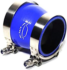 LTI Universal 4-Ply Reinforced High Performance 2.75"-3" ID Straight Reducer Silicone Hose Coupler + 304 Stainless Steel T Bolt Clamp (2.75"-3", BLUE)
