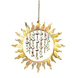 Ancient Graffiti Sun Wind Chime - Indoor/Outdoor Celestial Windchime, Wind Bells