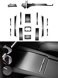 SYJIIP Carbon Fiber Console Dashboard Wrap Cover for Tesla Model X/S 2012-2021, Glossy Black Carbon Fiber Interior Armrest Panel Decoration Sticker Kit