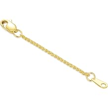 10K Yellow Gold 1"/2"/3" Necklace Extender Chain with Double Clasps, 10K Gold Necklace Extender Bracelet Anklet Extension Chain, Bracelet Extender 10K Gold