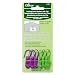 CLOVER 3165 Locking Stitch Markers with Clip (6-Pack), Green/Purple
