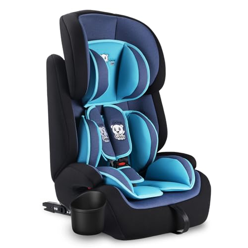 Lifelong Cuppy 2-in-1 Car Seat & Booster Seat for Baby & Kids, Isofix & Non-Isofix Compatible, 9 Months-12 Years, ECE R44/04 Safety, Adjustable Headrest, Washable Cushion, 5-Point Harness, Cup Holder