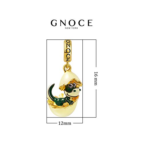 GNOCE Newborn Dinosaur Charms Pendente in Argento