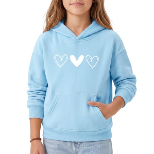 Image of WELAKEN Cotton Hoodie Sweatshirt for Girls Kids & Teens Long Sleeve Pullover with Kangaroo Pocket
