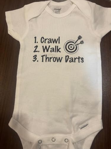 crawl walk throw darts custom baby onesie ® infant one piece dartboard bodysuit2