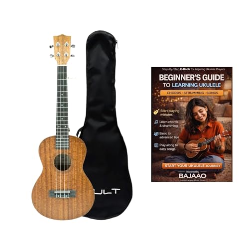 Image of Vault UK 100C 24 inch Arched Back Concert Ukulele With Gig-Bag - Natural