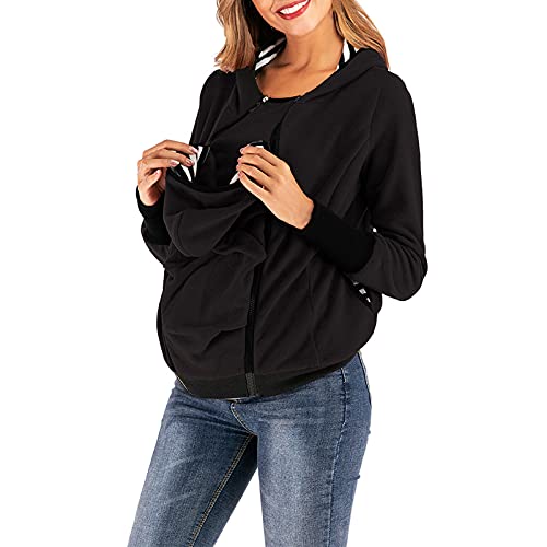 Buy Women’s Maternity Breastfeeding Kangaroo Hoodie Sweatshirt Jacket