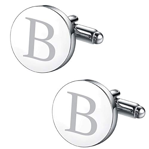 BodyJ4You Mens Classic Initial Personalized Cufflinks Alphabet Letter Business Wedding Gift Shirts A-Z