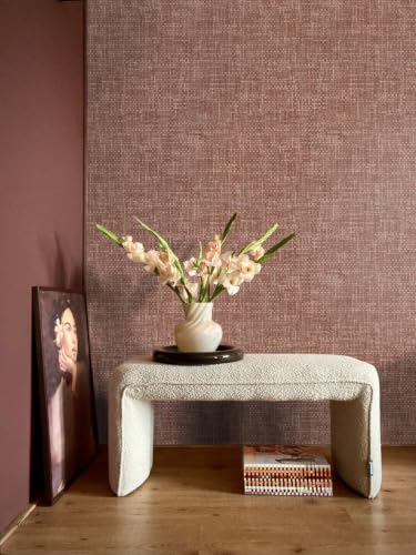 Papier peint lin terracotta Origin pour masquer défauts mur - 3