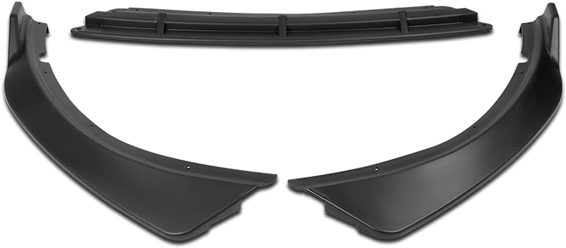 DNA Motoring 3PCS STP-Style Front Bumper Lip Compatible with 2016-2018 Kia Optima LX/EX/LX-Turbo, Matte Black, 2-PU-591