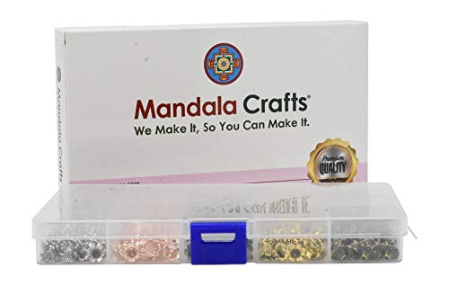 Mandala Crafts Metal Bead Caps for Jewelry Making Bulk Assorted Pack - Bead End Caps for Jewelry Making – Cap Beads for Bracelet Necklace Earrings 375 PCs 9X4mm 5 Colors - Thumbnail 5