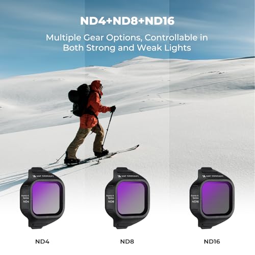 Image of K&F CONCEPT ND Filter Set Compatible with DJI Mini 5 Pro, 6 Pack ND4 ND8 ND16 ND32 ND64 ND1000 Neutral Density Filters Drone Lens Accessories, Multi Coated HD Optical Glass Plastic Frame
