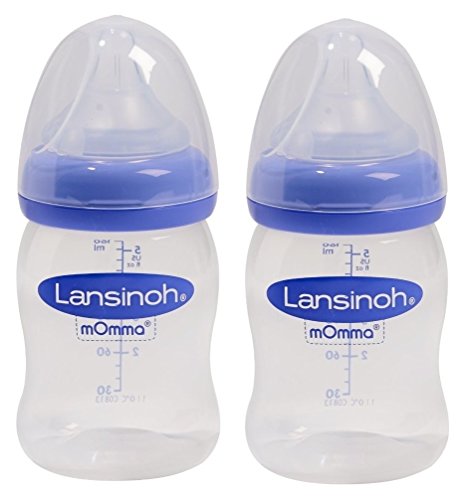 Lansinoh mOmma 5 Ounce Bottle with NaturalWave Nipple, 2 Count
