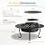 Wisteria Lane 3 in 1 43" Extra Large Fire Pit for Outside Wood Burning with 2 Adjustable Grills, Outdoor Fireplace with Lid and Fire Poker, BBQ & Bonfire & Round Metal Table for Patio, Backyard