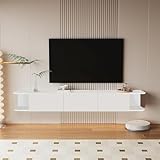KALAKO Mueble para TV 75 Pulgadas con Gran Almacenamiento, Mueble TV Flotante de Pared, Diseño Minimalista- Centro de...