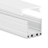200cm eloxiertes & Aluminium Profil mit einer Abdeckung zum Hereinklicken bzw. drücken. Material: Aluminium eloxiert für Streifen bis zu 16 mm breit und mit der Schutzklasse IP20