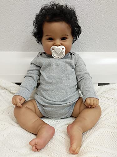 Muñeco Reborn Niño Afroamericano de Silicona 20 Pulgadas miniatura 6