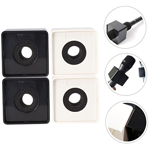 Parliky 4pcs Microphone Logo Flags Cube Shaped Mic Station Interview Supplies Logo Flags for Broadcasting Video Studios Mic Display - Thumbnail 3