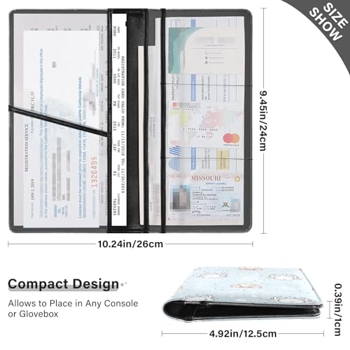 Organizador de documentos para auto cuero miniatura 3