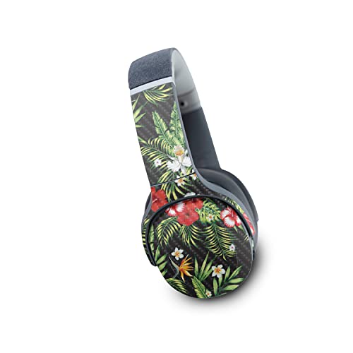 Image of MightySkins Carbon Fiber Skin Compatible with Skullcandy Crusher Evo Wireless - Dark Hibiscus | Protective, Durable Textured Carbon Fiber Finish | Easy to Apply | Made in The USA