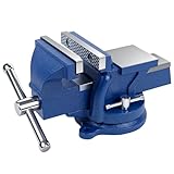 HYCHIKA Étau d'établi 100 mm 4 Inch, Etaux Pivotant à 360°, Etau de Table en Fonte, Mâchoires...