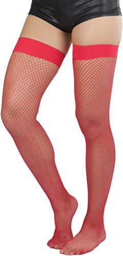 Image of ToBeInStyle Womens Beautiful Backseam Fishnet Thigh High Stockings