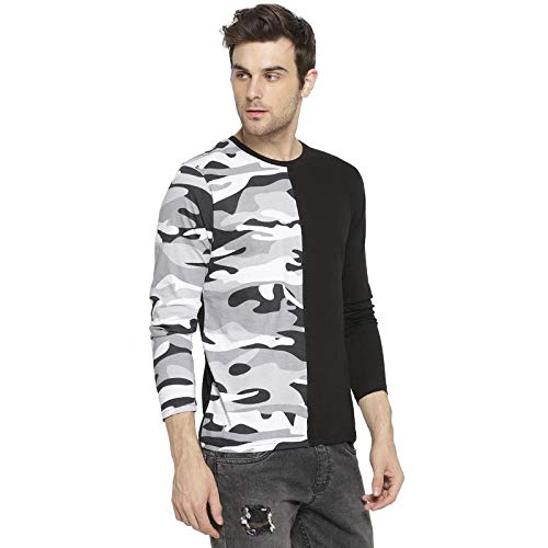 Image of CAHOOT Military Camouflage Men Round Neck Black, White T-Shirt