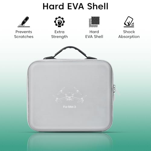 Sounce Air 3 Portable Carry Bag Protective Travel Bag Storage Case PU Hard Case with Shoulder Strap Accessories Case for DJI Air 3 Drone Accessories Waterproof, Shockproof (Grey) 5 4174IcYHjTL