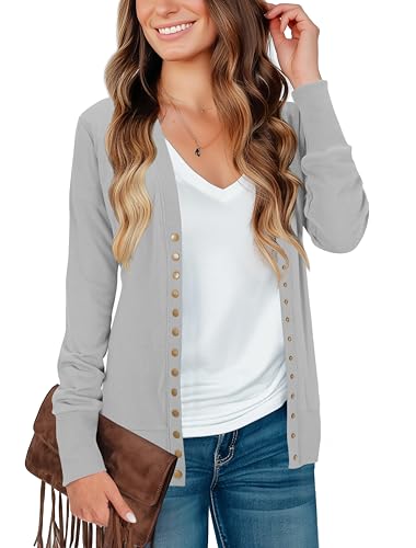 KAY SINN �����O�J�[�f�B�K�� �Z�[�^�[ �����p �I�[�v���t�����g �X�i�b�v�{�^�� �j�b�g ���u�҂� �J�[�f�B�K�� �ߑ�, 07-�O���[-sd, 3X-Large