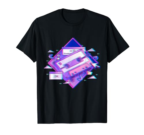 Japón Retro Glitch Cassette Estilo Estético Vaporwave Camiseta