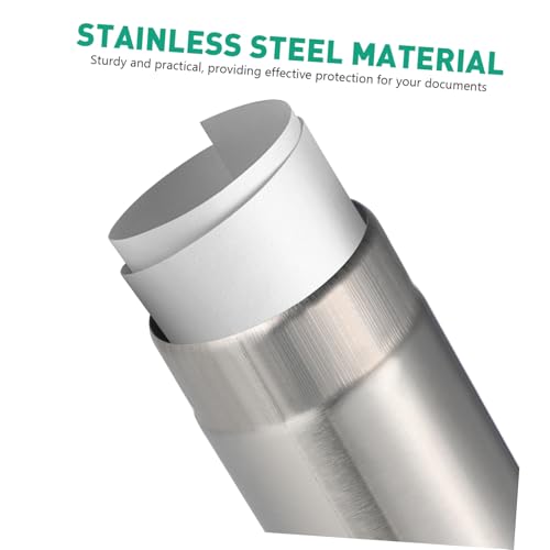 NUOBESTY Aufbewahrungsrohr Für Zertifikate Und Diplome Edelstahl Dokumentenröhre Sicheres Versand- Und Aufbewahrungssystem 30X5Cm Silber