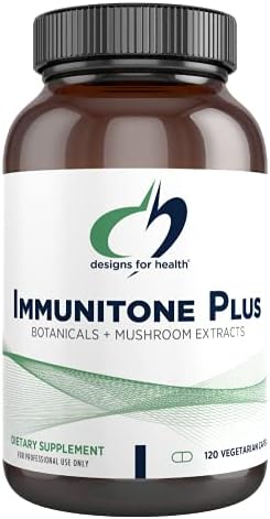 Designs for Health Herbal Immune Support with Mushrooms, Echinacea, Green Tea, Astragalus + Elderberry - Immunitone Plus Pills - Non-GMO Supplement (120 Capsules)