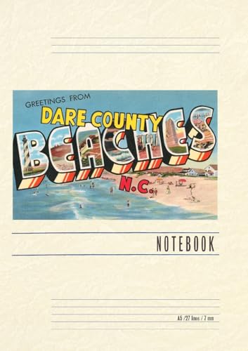 Vintage Lined Notebook Greetings from Dare County Beaches