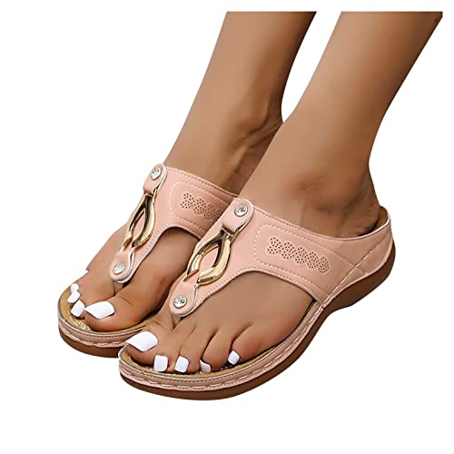 Women Thong Clip Toe Wedge Sandals Orthopedic Wedge Sandal Arch Support Non Slip Flip Flops Open Toe Orthotic Slides Casual Thong Sandals4