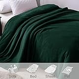 Exclusivo Mezcla Kuscheldecke Fleece Decke für Couch, Superweiche und Warme Sofadecke Wohndecke für Ganzjahreszeit, Plüsch und Leicht, 150 x 200 cm, Dunkelgrün