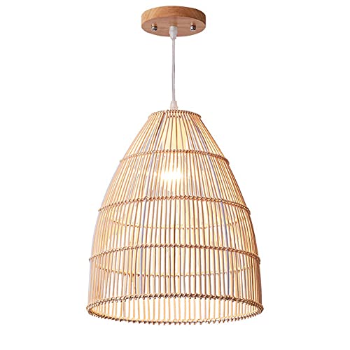 Lustre en rotin pour adoucir la lumière de la chambre | Suspension bambou anti-éblouissement
